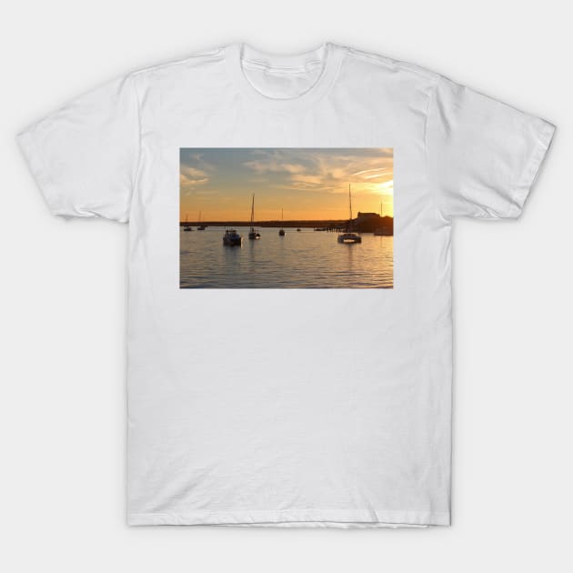 Boats At Sundown T-Shirt by Cynthia48